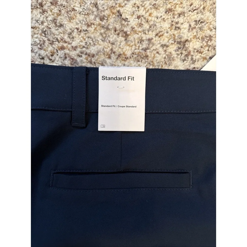 Nike NEW Straight Leg Dri Fit Blue Elastic Waist Pants Mens Sz 42x30 Hemmed